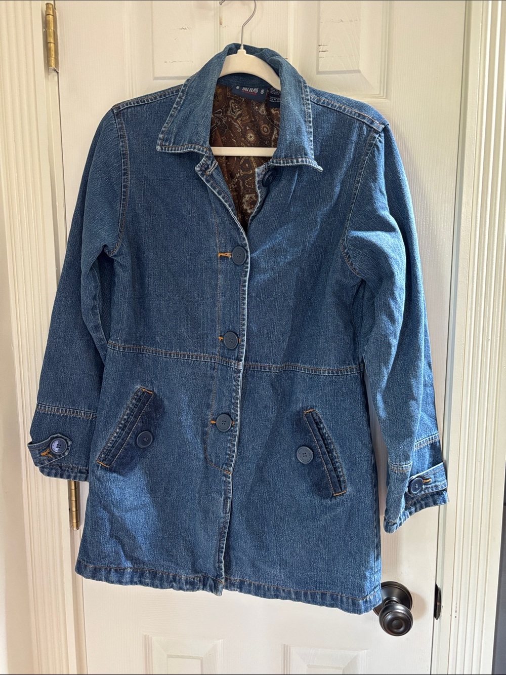 bill blass Blue Denim Button-Front Jacket